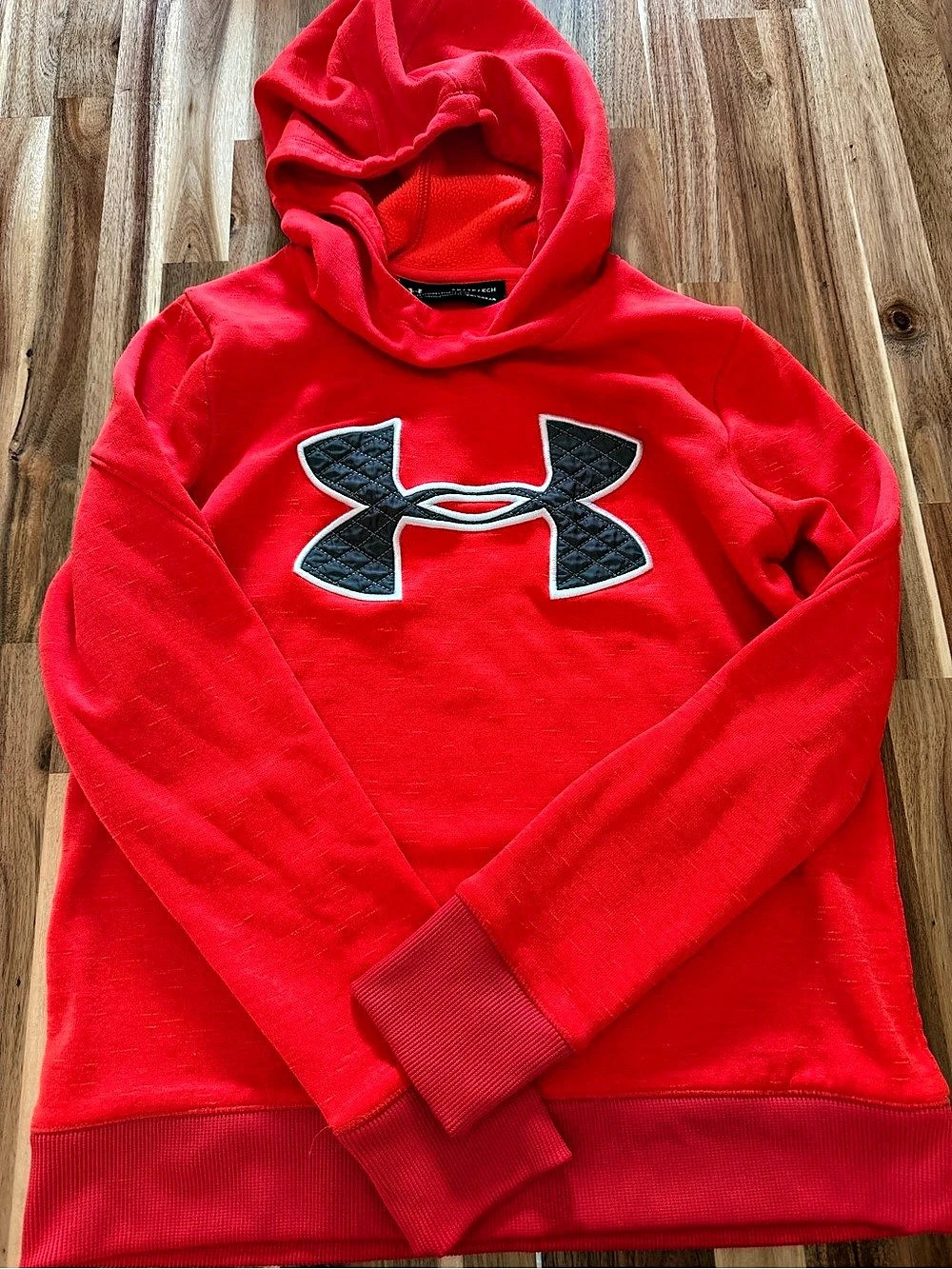 Under Armour ColdGear Quilted Big Logo Hoodie Women XS Orange
